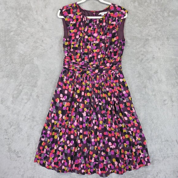 Boden Dresses & Skirts - Boden Dress Womens 8L Multicolor Polka Dot Fit & Flare Sleeveless Knee Length